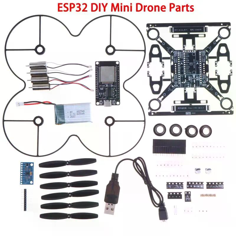 Diy Automation Projects - Kit Mini Drone Open‑Source ESP32, Quadricottero