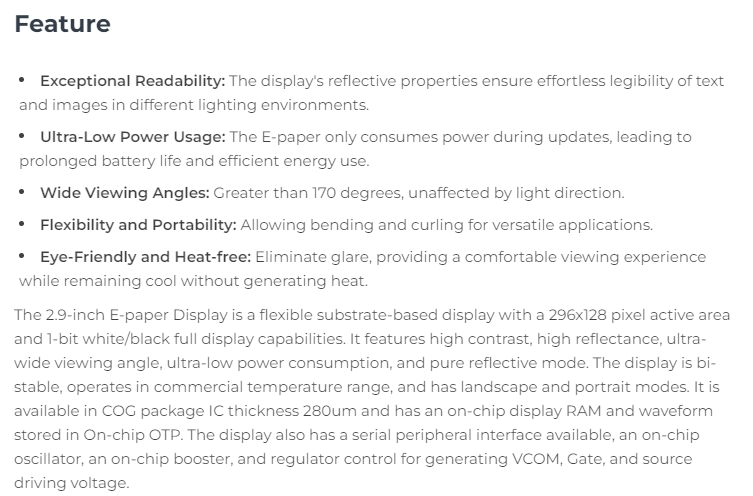 Display E-Ink Monocromatico Fl - Display Epaper 2.9 recensione e prezzo
